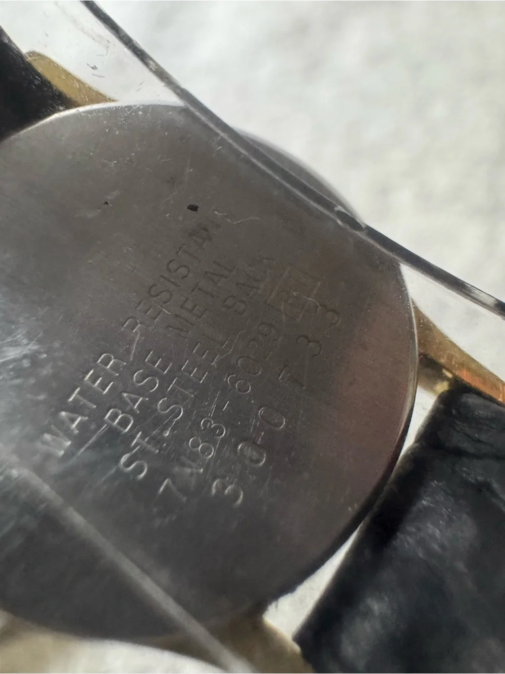 Seiko Gold Dial Black Leather Strap Watch